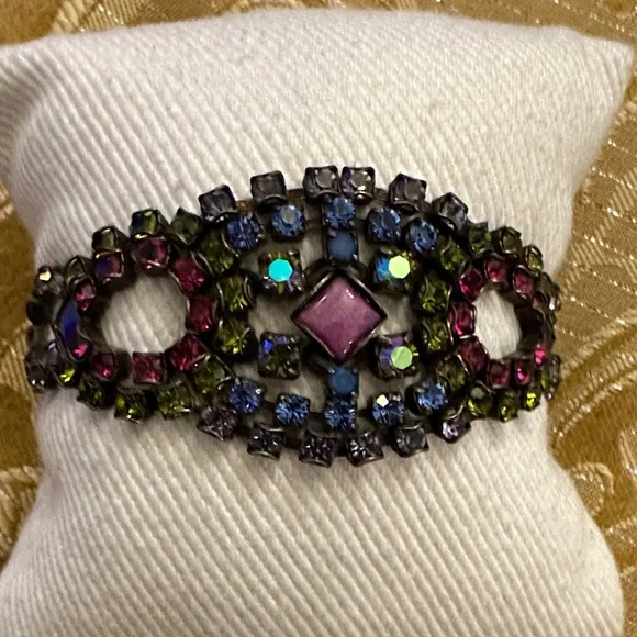 Elegant Vintage Multicolor Crystal Bracelet - Picture 1 of 2